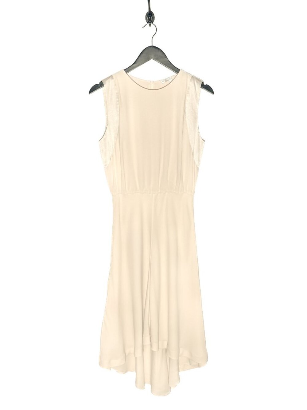 Brunello Cucinelli Ivory Silk Midi Sleeveless Dress